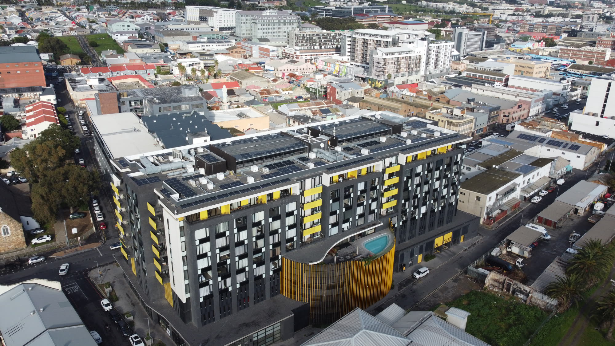Drone plate over a Cape Town property